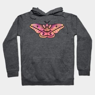 Watercolour Moth black Hoodie